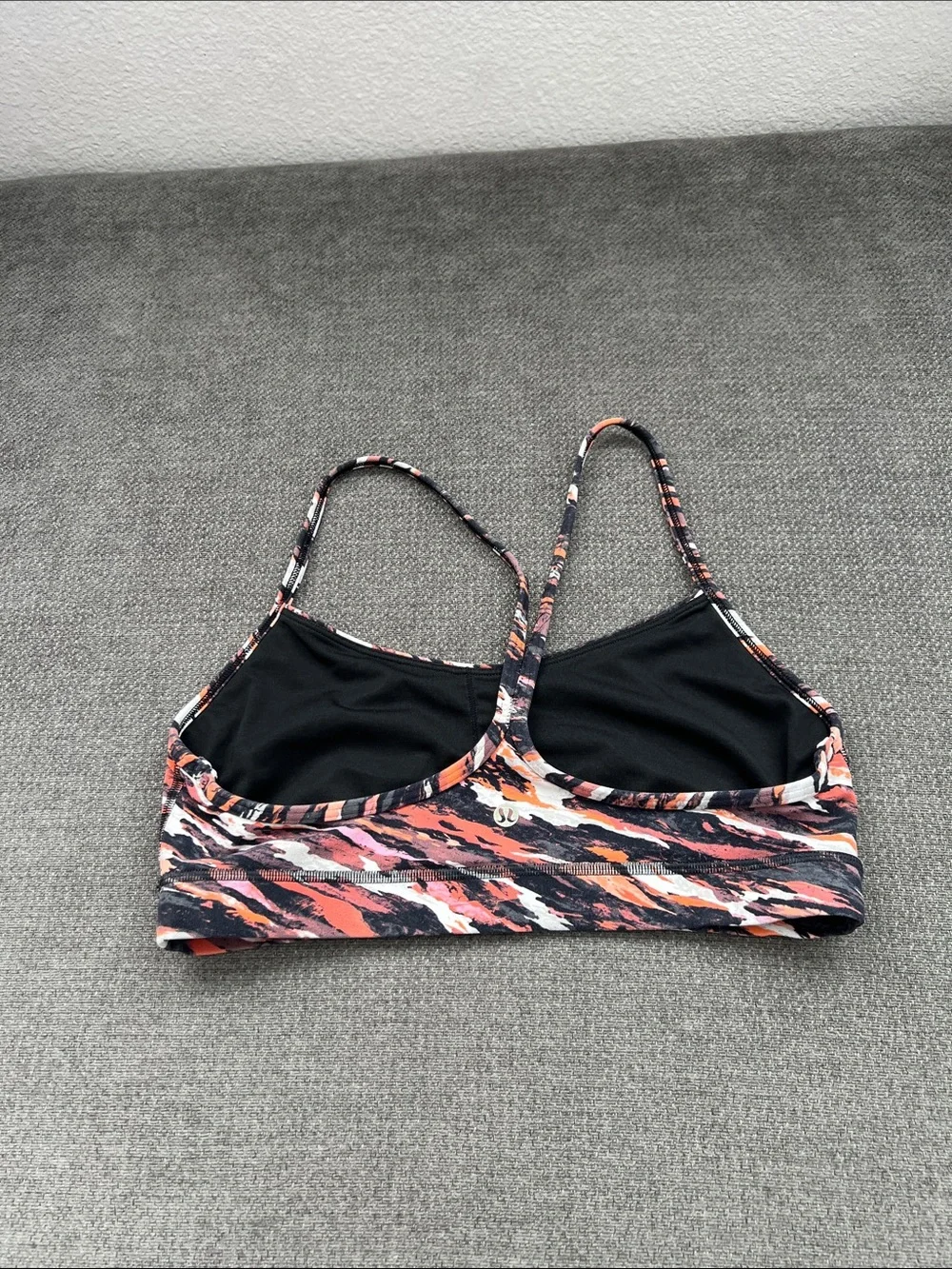 lululemon athletica Pink Orange Black Strappy Crop Top